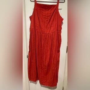 Old Navy Red Textured Midi Sundress